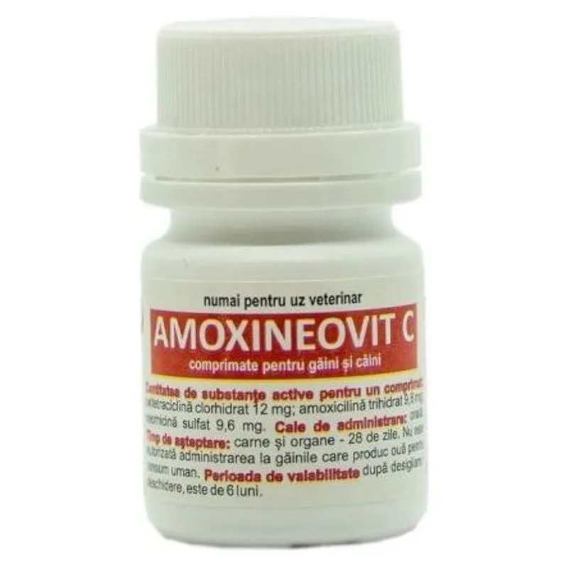 Flaconul de Amoxineovit C, comprimate pentru găini și câini