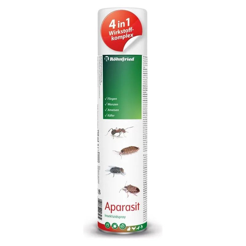 Flaconul spray de 750 ml de Aparasit Röhnfried, insecticid pentru adăposturi
