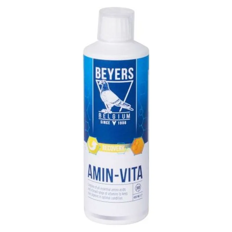 Sticla de 400 ml de Beyers Amin-Vita, supliment cu aminoacizi și vitamine pentru porumbei