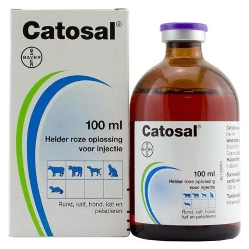 Cutia și flaconul de Catosal 100 ml, soluție injectabilă cu butafosfan și vitamina B12