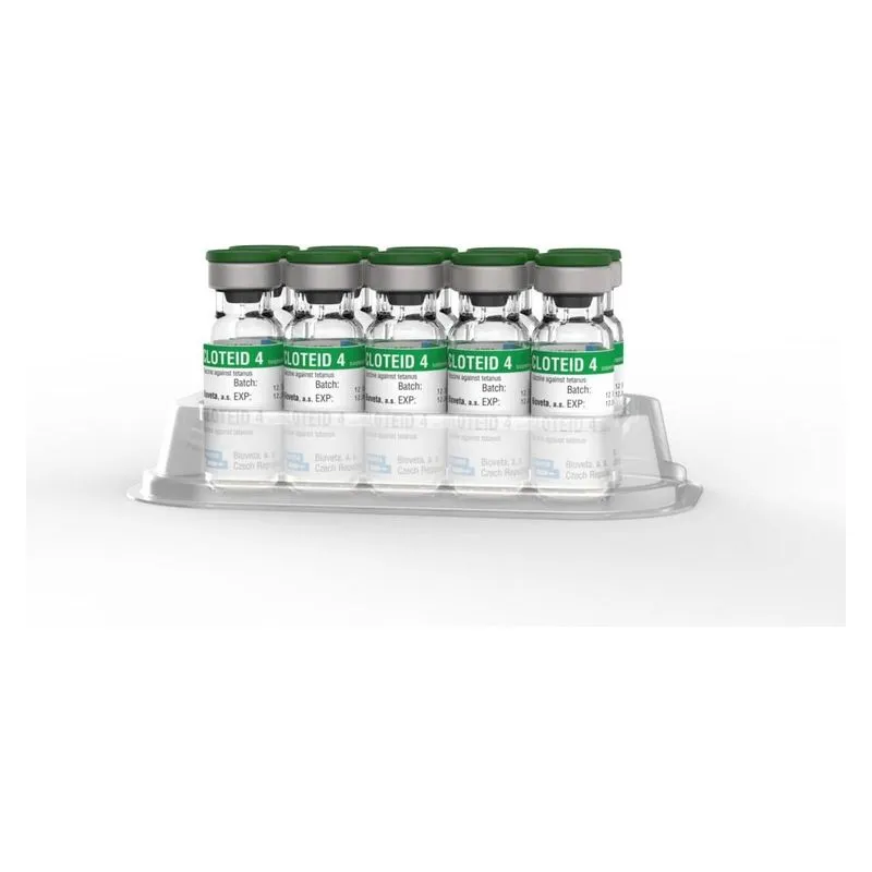 Cutia cu flacoane de Cloteid 4, vaccin împotriva tetanosului