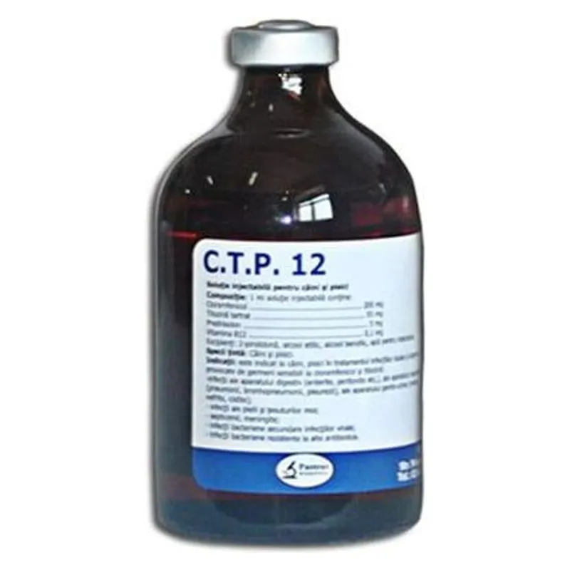 Flaconul de C.T.P. 12 100 ml, soluție injectabilă pentru câini și pisici
