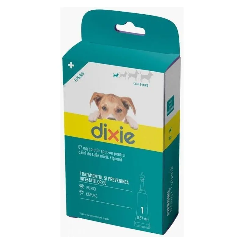 Cutia de Dixie spot-on pentru câini, ambalaj pentru talie mică
