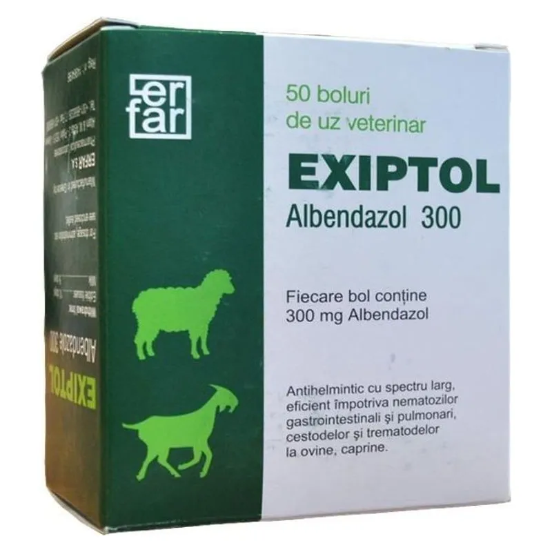 Cutia de Exiptol 300 mg cu 50 de boluri pentru ovine și caprine