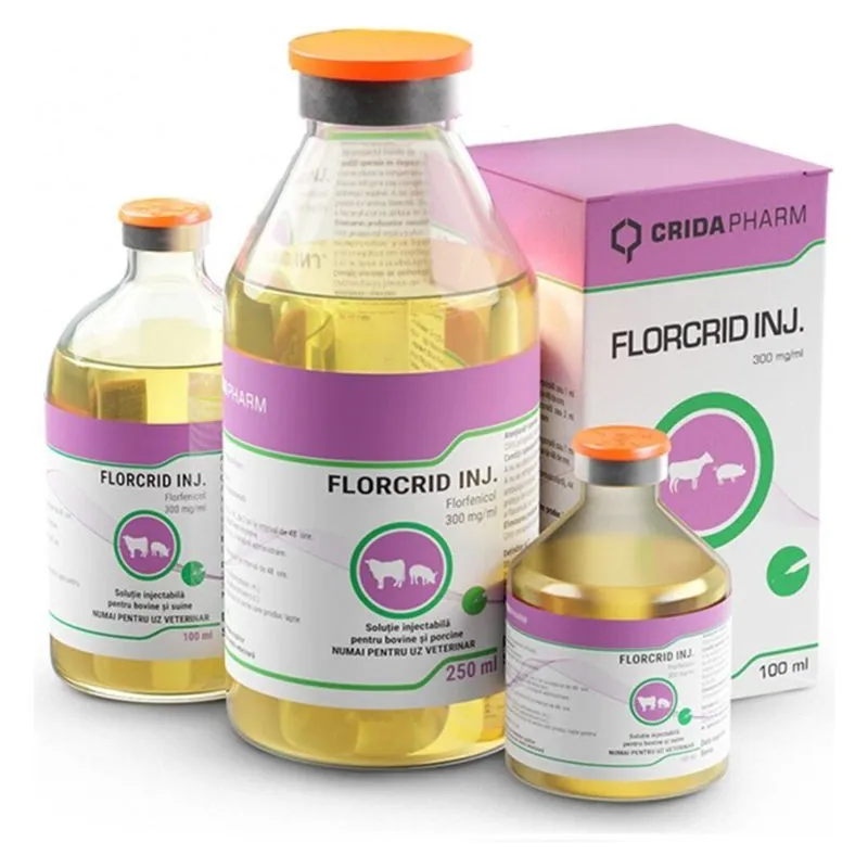 Flacoanele și cutia de Florcrid 30% soluție injectabilă, Crida Pharm