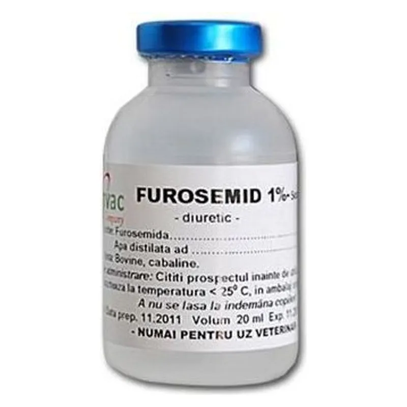 Flaconul de Furosemid 1% de 20 ml, soluție injectabilă diuretică