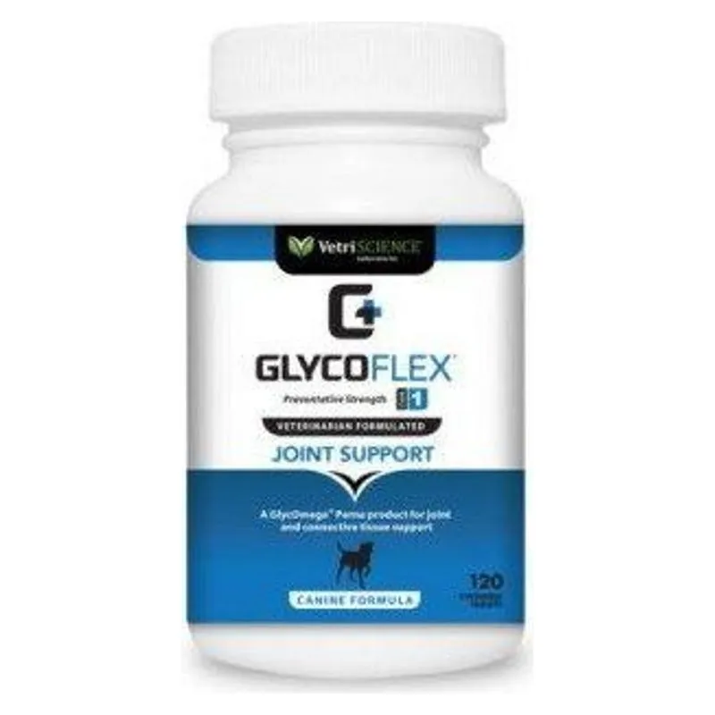 Flaconul de Glycoflex Vetri-Science, supliment masticabil pentru articulațiile câinilor