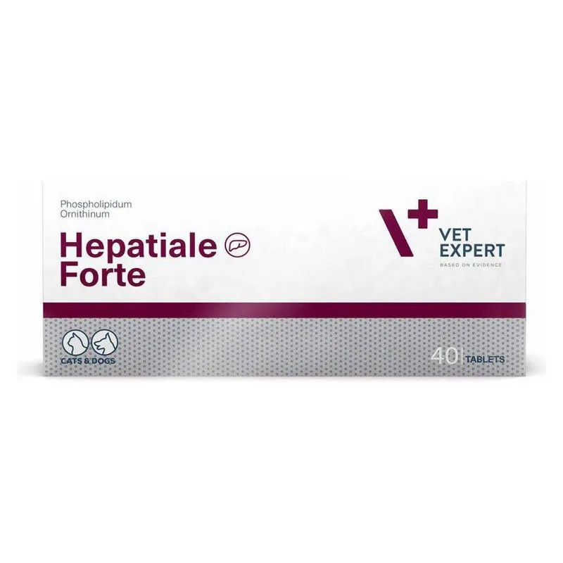 Cutia de Hepatiale Forte VetExpert cu 40 de comprimate pentru câini și pisici