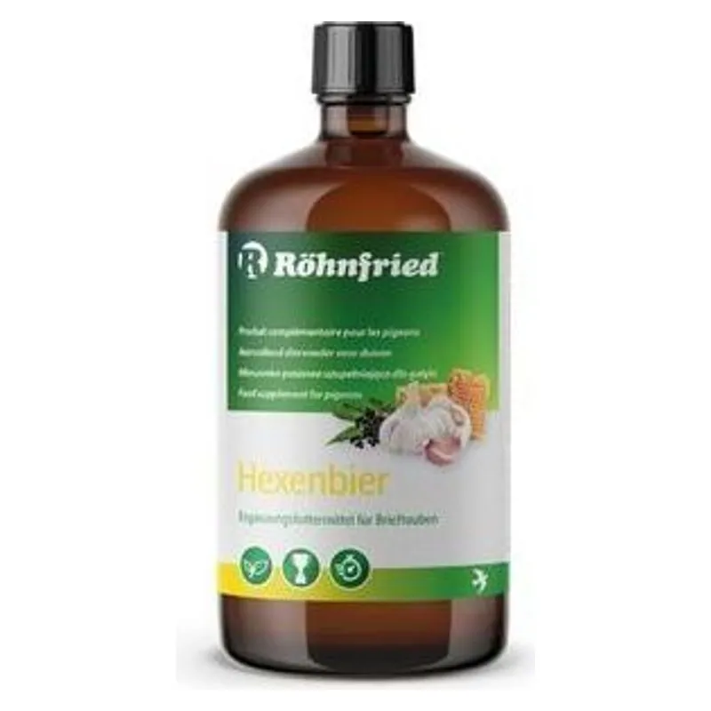 Flaconul de 500 ml de Hexenbier Röhnfried, amestec vitalizant pentru porumbei
