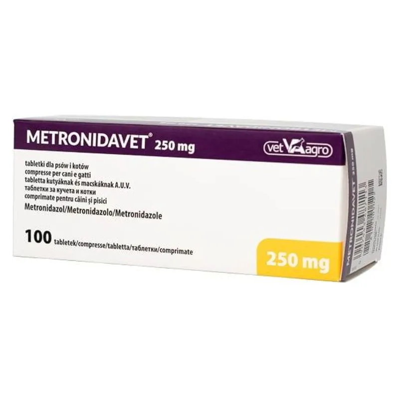 Cutia de Metronidavet 250 mg, 100 de comprimate, pentru câini și pisici