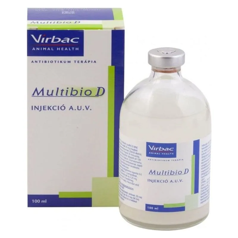 Cutia și flaconul de Multibio D 100 ml, suspensie injectabilă Virbac