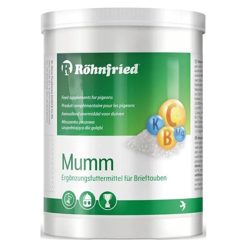 Recipientul de 400 g de Mumm Röhnfried, supliment energetic pentru porumbei