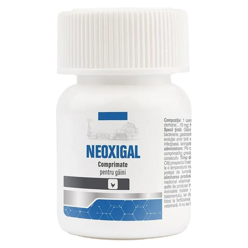 Flaconul de Neoxigal, comprimate pentru găini cu oxitetraciclină și neomicină