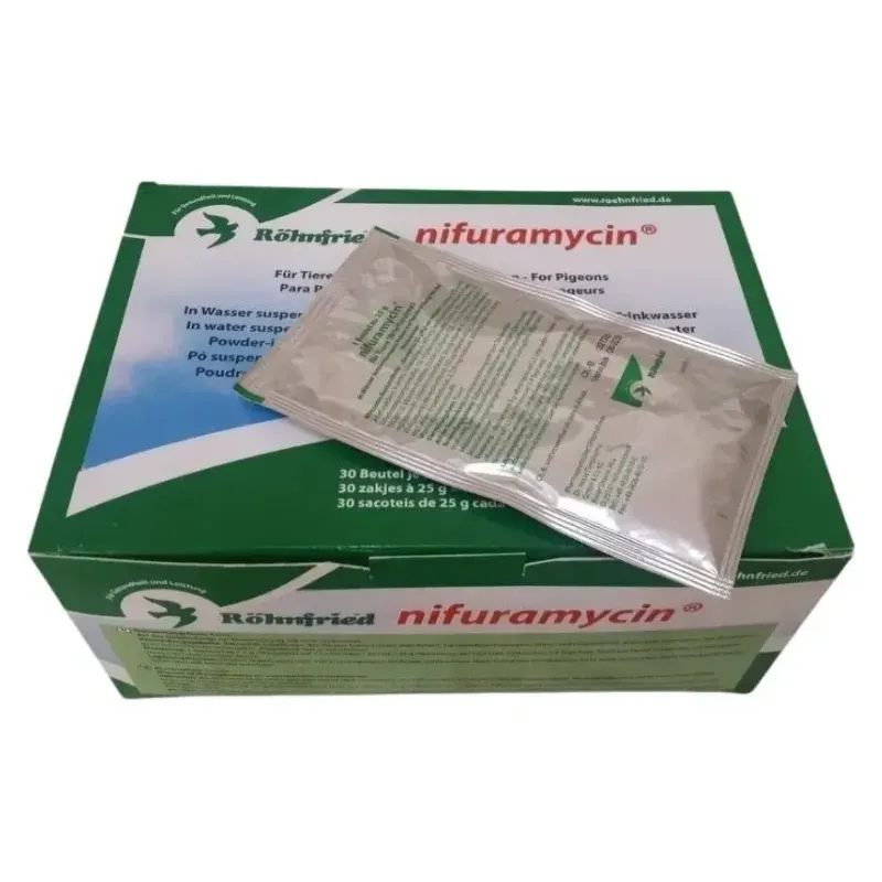 Cutia și plicul de Nifuramycin Röhnfried, pulbere pentru porumbei