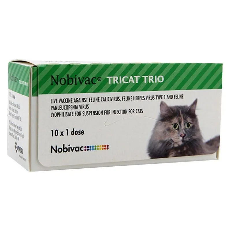 Cutia de Nobivac Tricat Trio, vaccin pentru pisici cu 10 doze