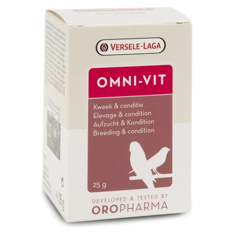 Cutia de 25 g de Omni-Vit Oropharma, amestec de vitamine pentru păsări