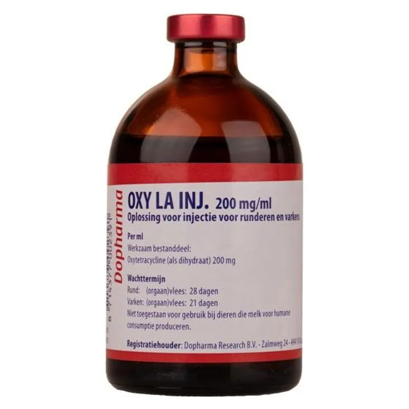 Flaconul de 100 ml de Oxy LA 200 mg/ml, soluție injectabilă Dopharma