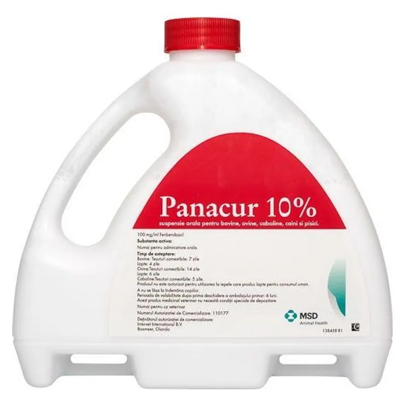 Canistra de 1 litru de Panacur 10%, suspensie orală cu fenbendazol