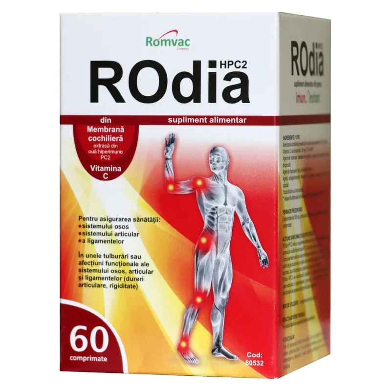 Cutia de Rodia HPC2 cu 60 de comprimate, supliment alimentar Romvac pentru articulații