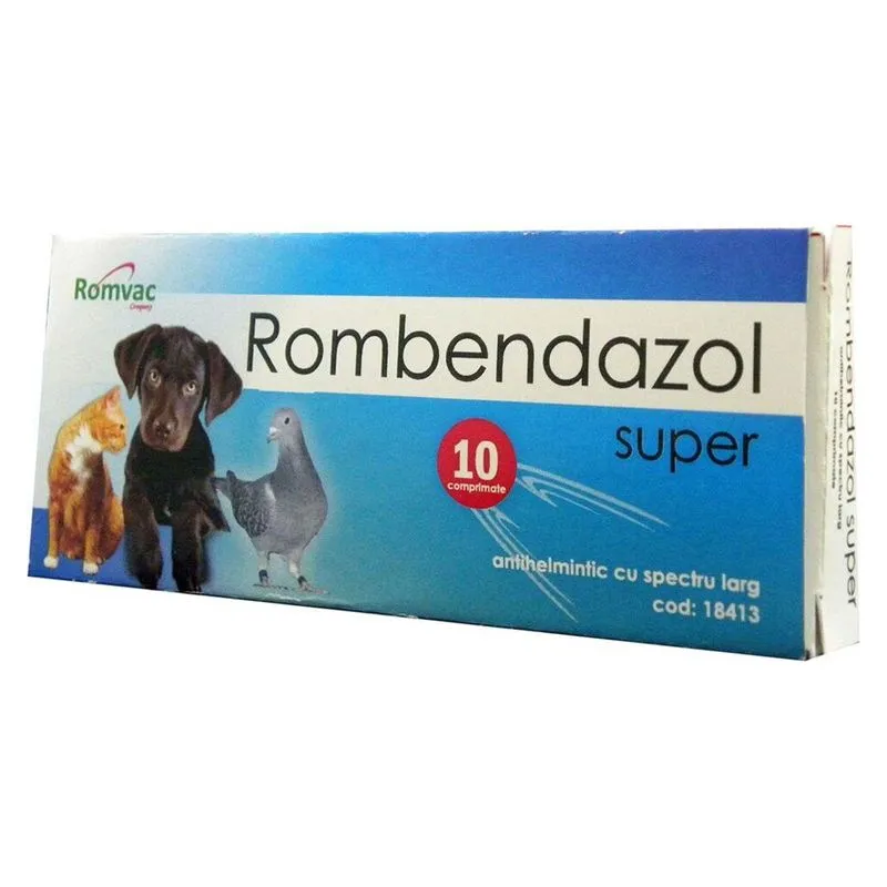 Cutia de Rombendazol Super cu 10 comprimate, antihelmintic Romvac