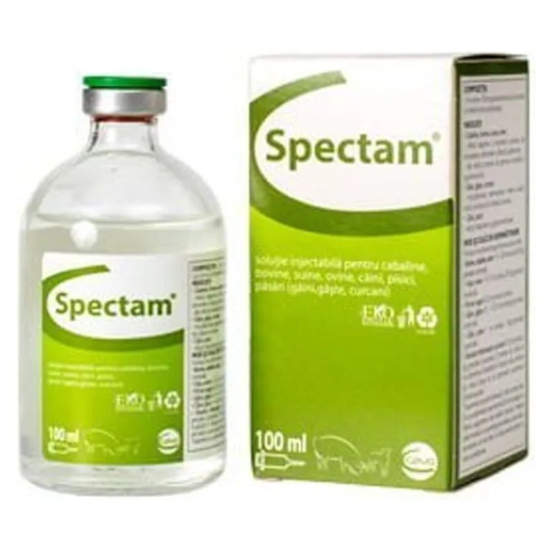 Flaconul și cutia de Spectam injectabil 100 ml de la Ceva