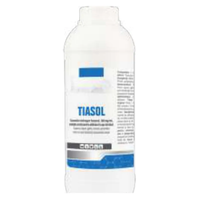 Flaconul de Tiasol, soluție orală cu tiamulină 100 mg/ml de la Pasteur