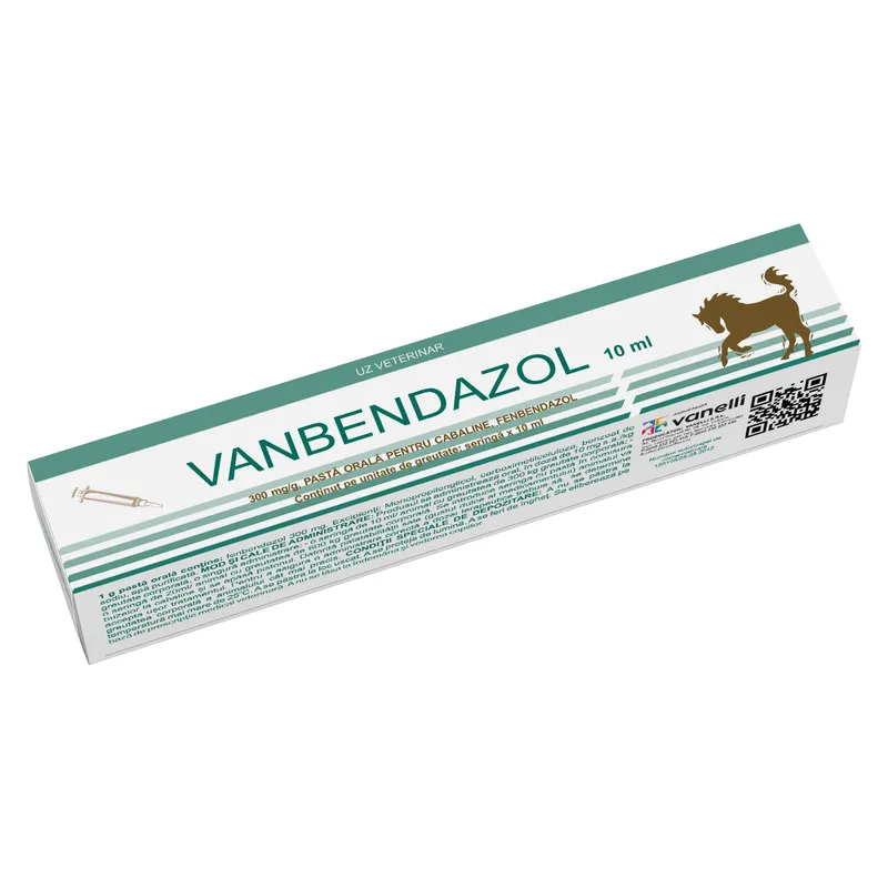 Cutia de Vanbendazol 10 ml, pastă orală cu fenbendazol pentru cabaline, de la Vanelli